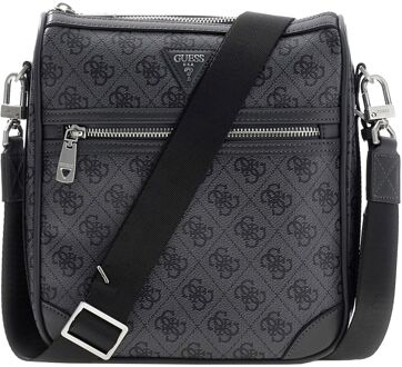 Guess Milano Crossbody 2 black\antracite schoudertas heren Zwart - H 25 x B 22 x D 4,5 cm