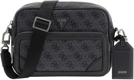 Guess Milano Crossbody Double Zip black\antracite schoudertas heren Zwart - H 21 x B 23,5 x D 4,5 cm