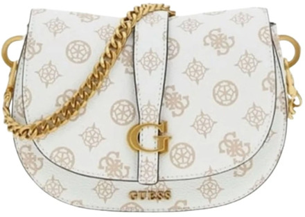 Guess Mini-Schoudertas Kuba 4G-Logo Peony Wit - T/U