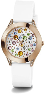 Guess Mini Wonderlust Wit Roségoud Horloge Guess , Multicolor , Dames - ONE Size