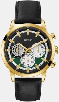 Guess Multifunctioneel Horloge Echt Leder Zwart - T/U