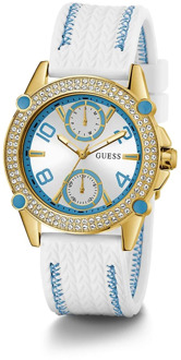 Guess Multifunctioneel Horloge Met Kristallen Lichtblauw - T/U