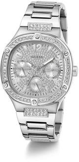 Guess Multifunctioneel Horloge Met Kristallen Zilver - T/U