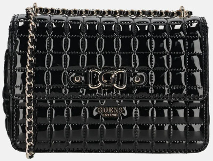 Guess Nadira flap crossbody tas black Zwart