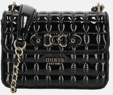 Guess Nadira mini flap crossbody tas black Zwart