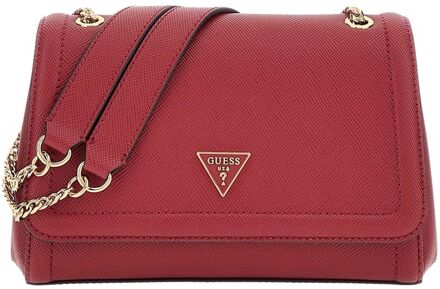 Guess Noelle II Cnvrtble Xbody Flap garnet crossbody dames Rood - H 16 x B 24 x D 7 cm