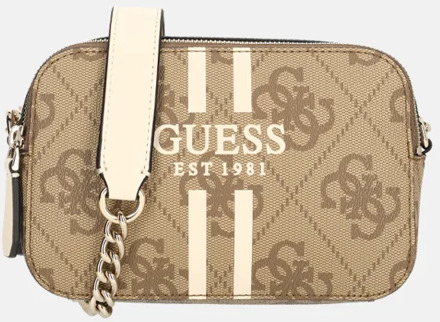 Guess Noelle II crossbody camera bag handtas latte logo Bruin