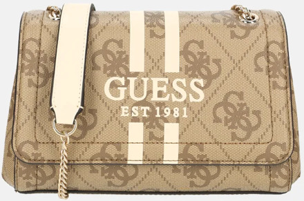 Guess Noelle II crossbody tas latte logo Bruin