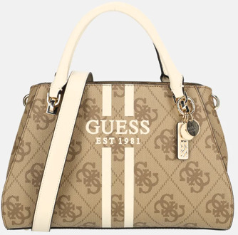 Guess Noelle II luxury satchel handtas latte logo Bruin