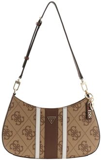 Guess Noelle II Top Zip Shoulder Bag latte logo/brown schoudertas dames Bruin - H 18 x B 29 x D 6 cm