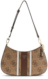 Guess Noelle top zip schoudertas - maat One size Bruin