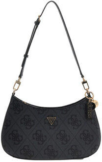 Guess Noelle top zip schoudertas - maat One size Houtskool