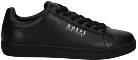 Guess Nola Sneakers Van Echt Leer Zwart - 41