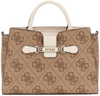 Guess Nolana Girlfriend Satchel latte logo/bone Damestas Bruin - H 22 x B 31 x D 11