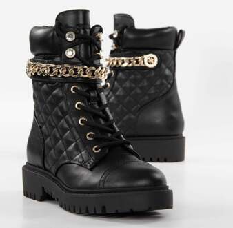 Guess Odyssa biker boot met quilt patroon Zwart - 36
