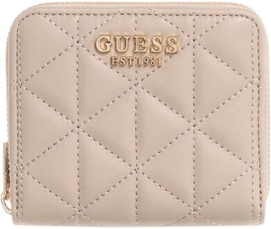 Guess Paisleigh Slg Small Zip Around light taupe dames portemonnee - H 14 x B 9 x D 3 cm