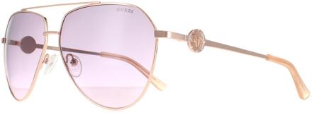 Guess Piloten Dames Shiny Rose Gold Bordeaux Gradient GF6140 - maat Goud
