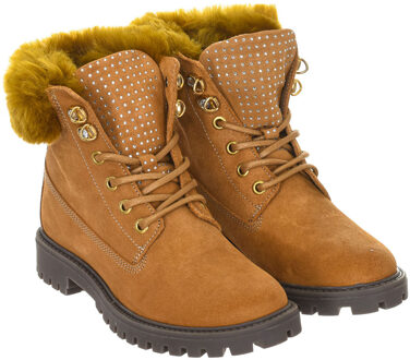 Guess Platte enkellaarsjes met ronde teen in fluweeleffect FLTMR4SUE10 Bruin - EU 35