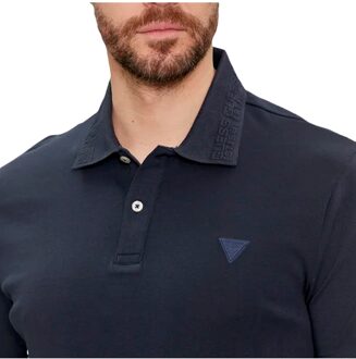Guess Polo Guess heren stretch driehoek G - maat XS Blauw