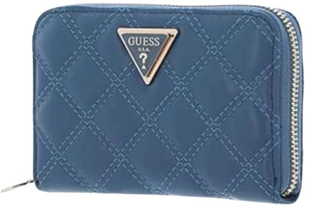 Guess Portefeuille Giully Doorgestikt Blauw - T/U