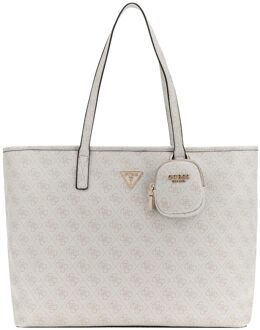 Guess Power Play II Large Tech tote bag bone logo schoudertas dames Beige - H 31 x B 40 x D 14 cm