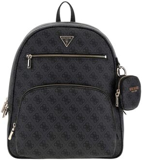 Guess Power Play II Lrg Tech Bckpck coal logo rugzak Zwart - H 31 x B 38 x D 12 cm