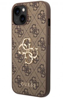 Guess PU 4G Metal Logo case iPhone 14 bruin