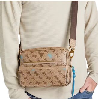 Guess Quattro G Messenger Bag voor heren Bruin - One Size