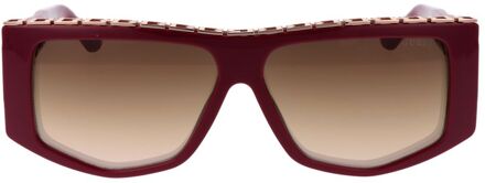 Guess Rechthoekige Frame Zonnebril Bruin - One Size