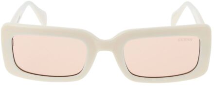 Guess Rechthoekige Hartzonnebril Ivoor - One Size