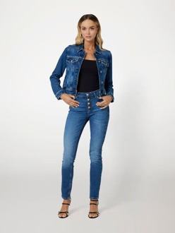 Guess Regular Fit Denimjasje Blauw - M