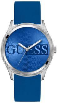 Guess Reputation Blauw Zilver Horloge Guess , Blue , Heren - ONE Size