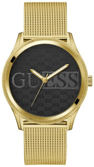 Guess Reputation Goud Zwart Roestvrij Stalen Horloge Guess , Yellow , Heren - ONE Size