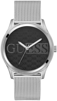 Guess Reputation Roestvrij Stalen Horloge Zwart/Zilver Guess , Gray , Heren - ONE Size