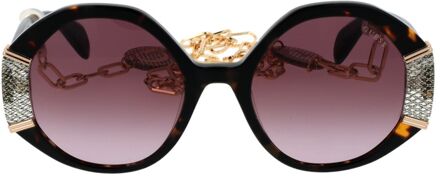 Guess Rhinestone Ketting Zonnebril Donker Bruin