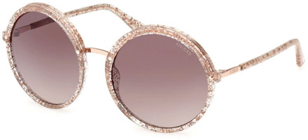 Guess Ronde zonnebril met elegante afwerking Guess , Beige , Dames - 57 MM