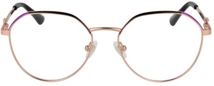 Guess Roségouden Ronde Zonnebril Bruin - One Size