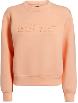 Guess Scuba-Sweatshirt Logo Voorkant Roze - M