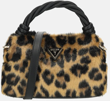Guess Shaida top handle crossbody tas leopard Panter