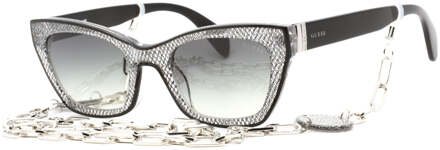 Guess Shiny Black / Gradient Smoke Zonnebril - maat Zwart