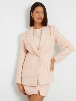 Guess Single-Breasted Blazer Tweed Roze - L
