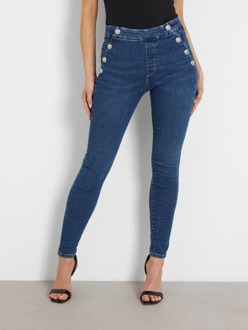 Guess Skinny Jeans Zichtbare Knopen Blauw - XL