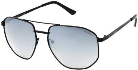 Guess Smoke Mirrored Lens Shiny Black Zonnebril - maat Zwart