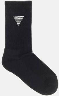 Guess Sokken Met Driehoek Logo Met Stras Zwart - ONE