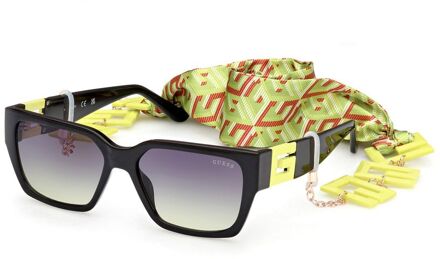 Guess Stijlvolle zonnebril met ketting Guess , Black , Unisex - 55 MM