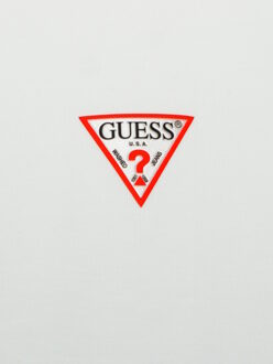 Guess Stretch T-Shirt Met Klein Driehoek Logo Wit