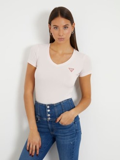 Guess Stretch T-Shirt Met Klein Driehoeklogo licht roze - XL