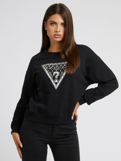 Guess Sweater Kristal Netstof Zwart - XS
