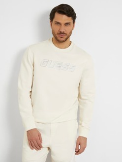 Guess Sweater Logo Voorkant Crème - S