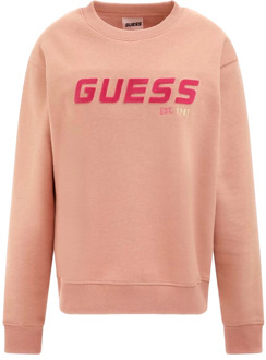 Guess Sweater Logo Voorkant Roze - XS